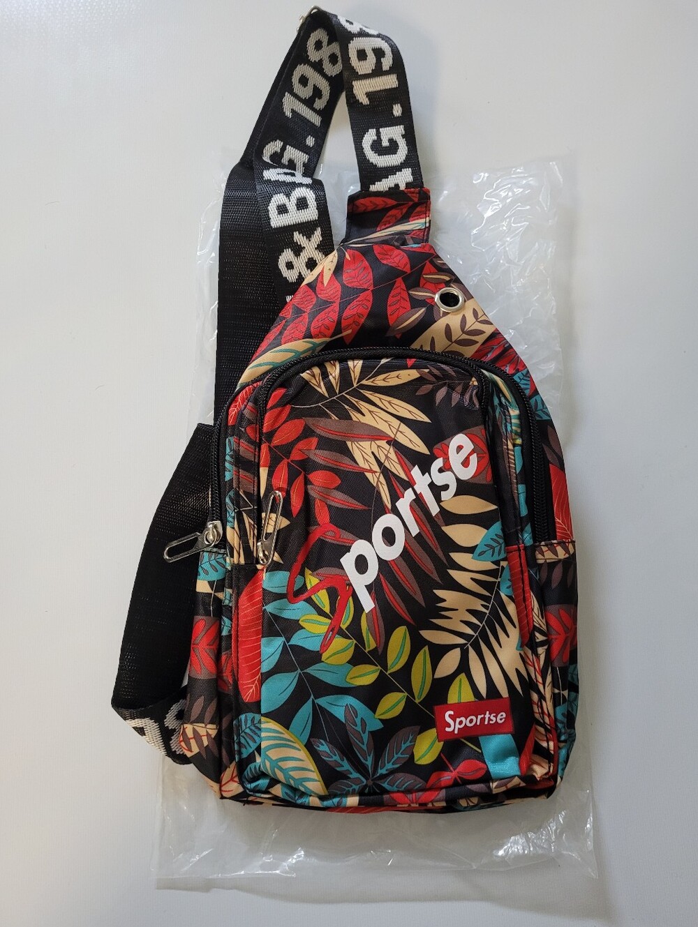 Unisex Great Buy Tropical Double Zip Crossbody Bag